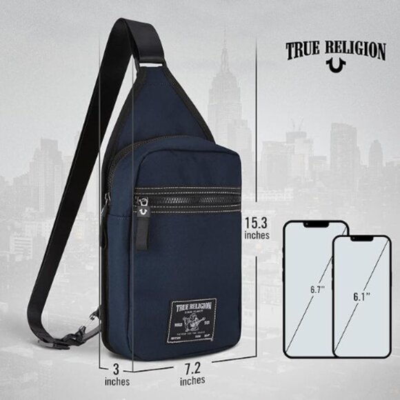 TRUE RELIGION Crossbody Bag Sling "YETA" TR101142 Breige BRAND-NEW w/tags β€οΈπ - Picture 5 of 14